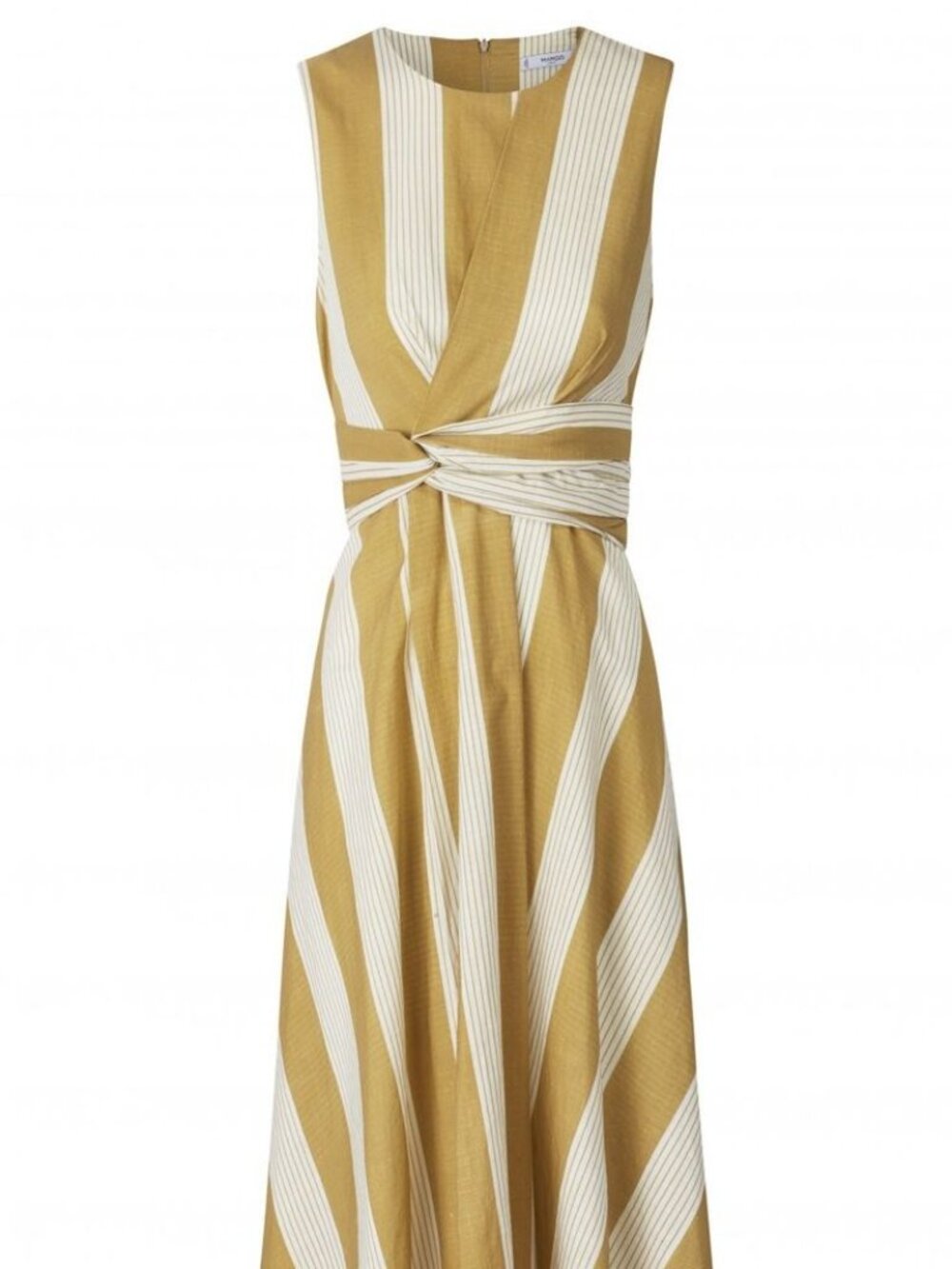 NWT Mango MNG Mustard Stripe Dress Size Large
